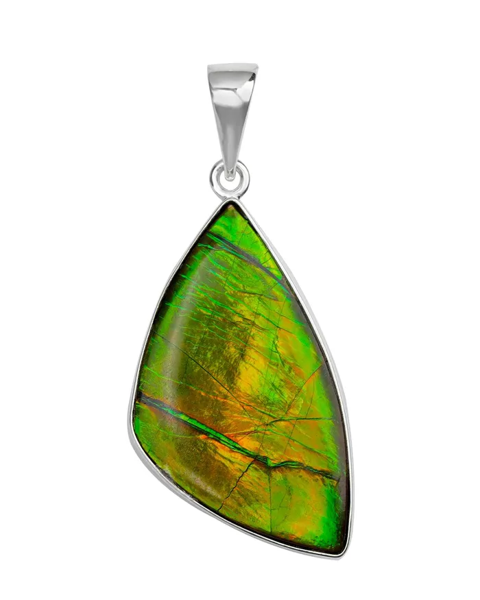 Necklaces YoTreasure 1090 Ct Ammolite 925 Sterling Silver Necklace Pendant Jewelry