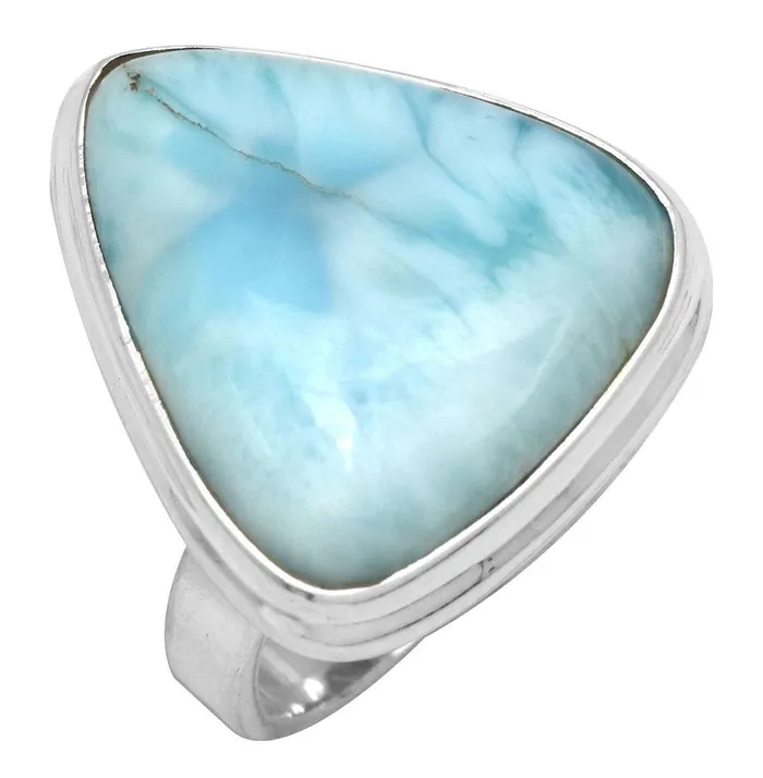 Necklaces YoTreasure Natural Larimar 925 Sterling Silver Rings Silver Jewelry Necklaces YoTreasure Natural Larimar 925 Sterling Silver Rings Silver Jewelry