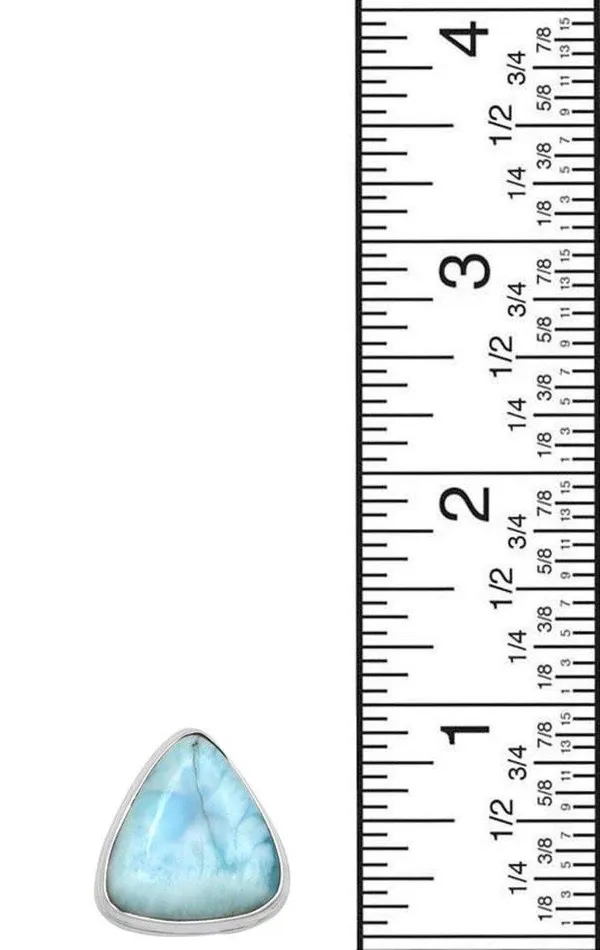 Necklaces YoTreasure Natural Larimar 925 Sterling Silver Rings Silver Jewelry