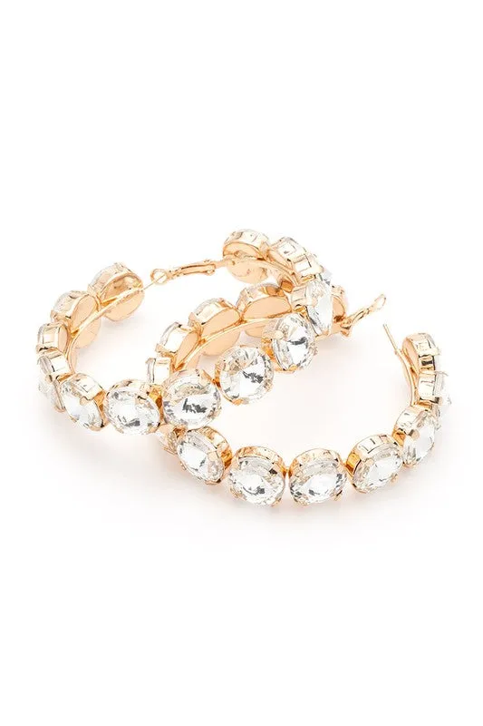 Oversize Crystal Iconic Hoop Earrings LA Jewelry Plaza Earrings