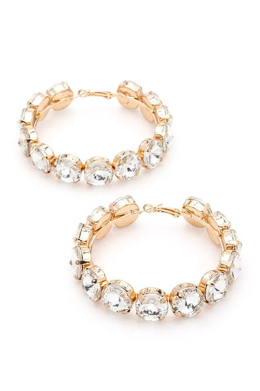 Oversize Crystal Iconic Hoop Earrings LA Jewelry Plaza Earrings Oversize Crystal Iconic Hoop Earrings LA Jewelry Plaza Earrings