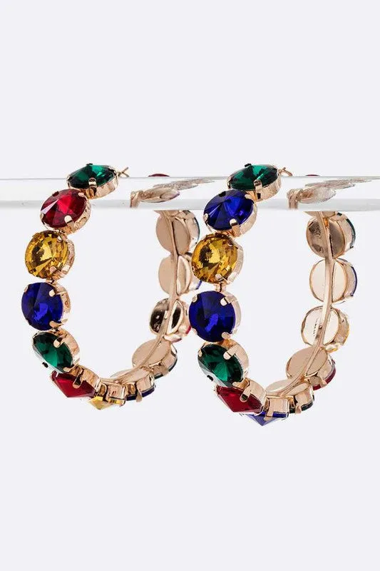 Oversize Crystal Iconic Hoop Earrings LA Jewelry Plaza Earrings Oversize Crystal Iconic Hoop Earrings LA Jewelry Plaza Earrings