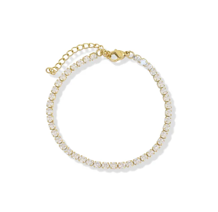 PARIS DAINTY CZ DIAMOND TENNIS BRACELET GOLD Mai Dsire Bracelets