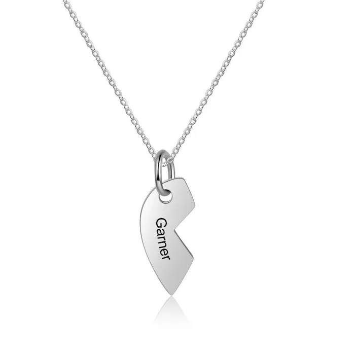 Personalized Jewel Necklaces 3 Pcs Heart Shape Personalized Name Necklace
