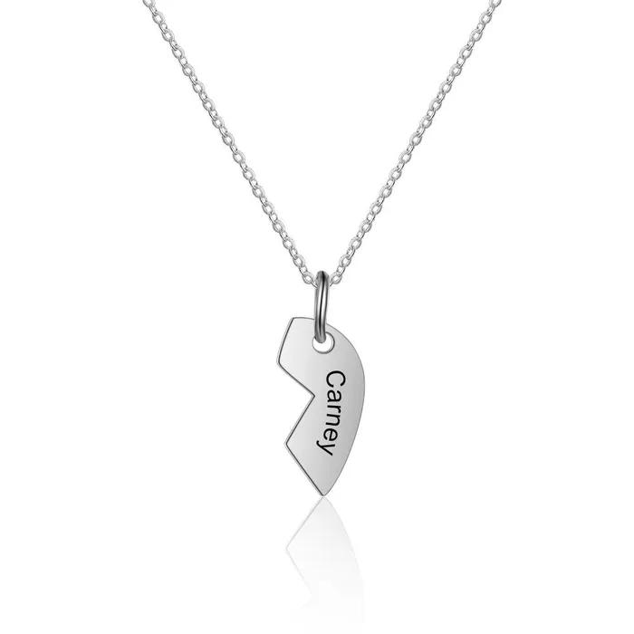 Personalized Jewel Necklaces 3 Pcs Heart Shape Personalized Name Necklace