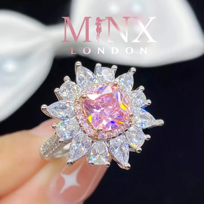 Pink Diamond Ring Pink Diamond Engagement Ring Flower Shape Ring Minx London Rings Pink Diamond Ring Pink Diamond Engagement Ring Flower Shape Ring Minx London Rings