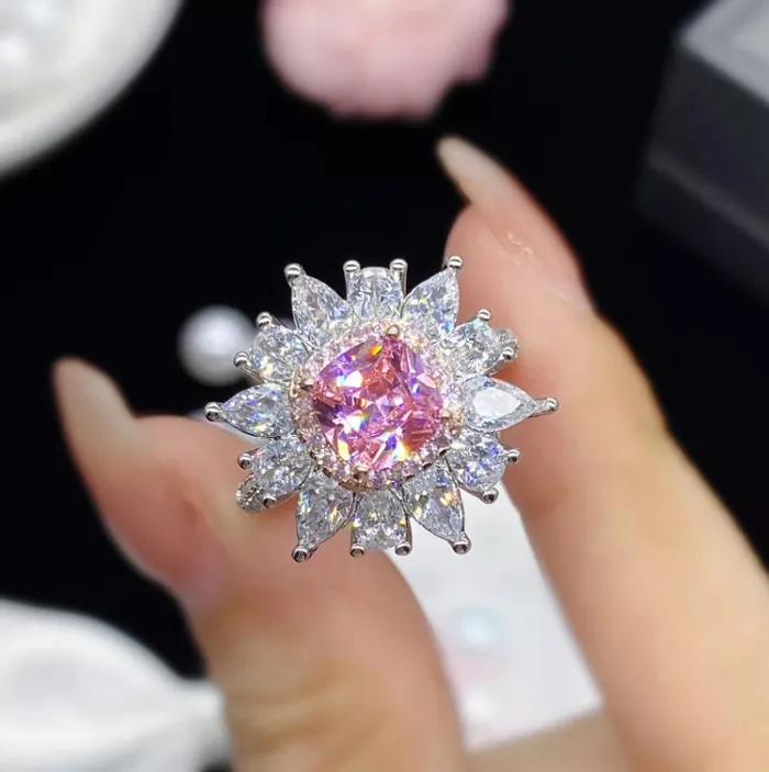 Pink Diamond Ring Pink Diamond Engagement Ring Flower Shape Ring Minx London Rings Pink Diamond Ring Pink Diamond Engagement Ring Flower Shape Ring Minx London Rings