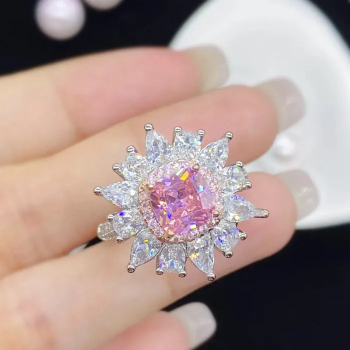Pink Diamond Ring Pink Diamond Engagement Ring Flower Shape Ring Minx London Rings Pink Diamond Ring Pink Diamond Engagement Ring Flower Shape Ring Minx London Rings