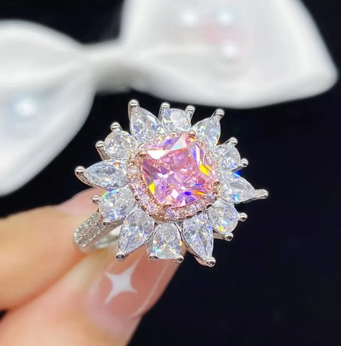 Pink Diamond Ring Pink Diamond Engagement Ring Flower Shape Ring Minx London Rings Pink Diamond Ring Pink Diamond Engagement Ring Flower Shape Ring Minx London Rings