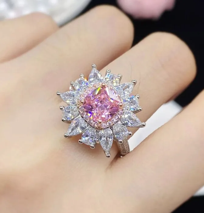 Pink Diamond Ring Pink Diamond Engagement Ring Flower Shape Ring Minx London Rings Pink Diamond Ring Pink Diamond Engagement Ring Flower Shape Ring Minx London Rings
