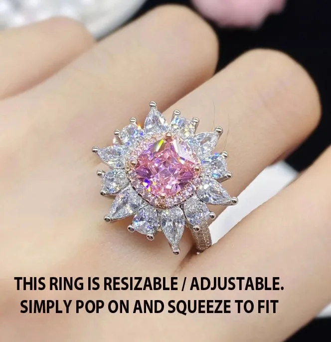 Pink Diamond Ring Pink Diamond Engagement Ring Flower Shape Ring Minx London Rings Pink Diamond Ring Pink Diamond Engagement Ring Flower Shape Ring Minx London Rings
