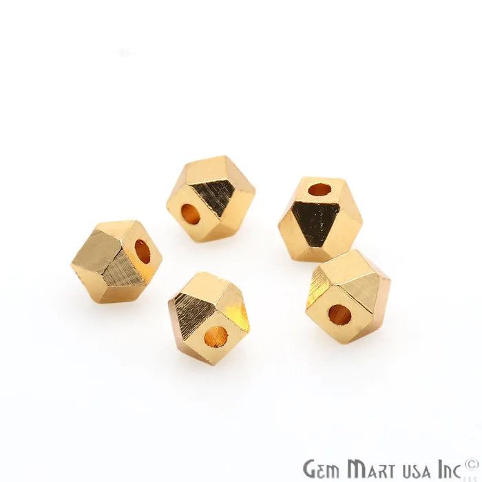 PreStyled Sets 5pc Lot Hexagon Gold Plated 4mm Drilled Beads Finding GemMartUSA PreStyled Sets 5pc Lot Hexagon Gold Plated 4mm Drilled Beads Finding GemMartUSA