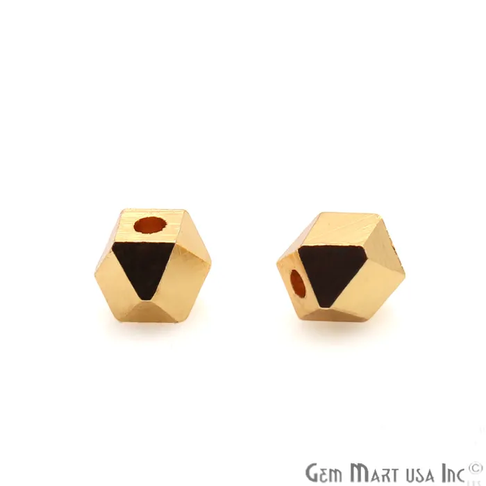 PreStyled Sets 5pc Lot Hexagon Gold Plated 4mm Drilled Beads Finding GemMartUSA