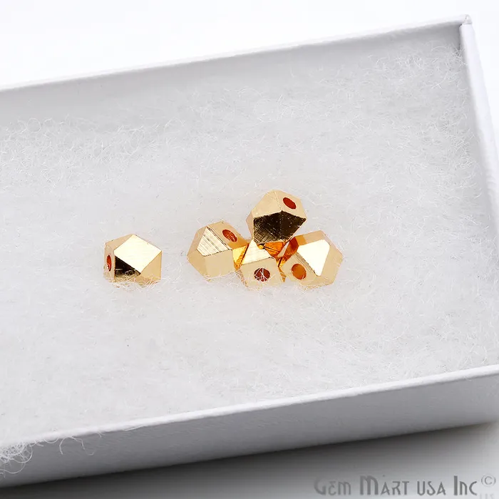 PreStyled Sets 5pc Lot Hexagon Gold Plated 4mm Drilled Beads Finding GemMartUSA
