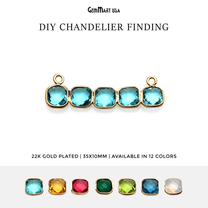 PreStyled Sets GemmartUSA DIY Gemstone 35x10mm Gold Plated Chandelier Finding Component PreStyled Sets GemmartUSA DIY Gemstone 35x10mm Gold Plated Chandelier Finding Component