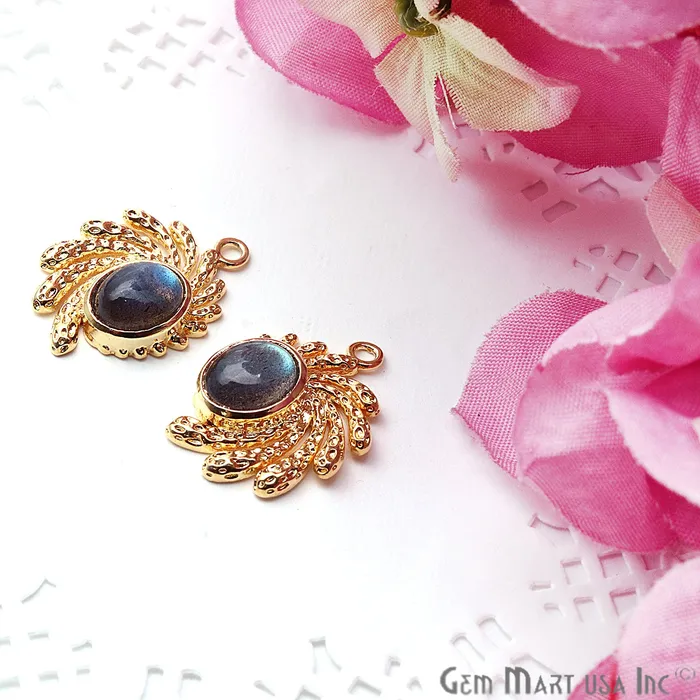 PreStyled Sets GemmartUSA DIY Oval Gemstone 22x16mm Gold Finding Connector 1Pair