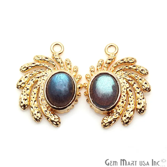 PreStyled Sets GemmartUSA DIY Oval Gemstone 22x16mm Gold Finding Connector 1Pair