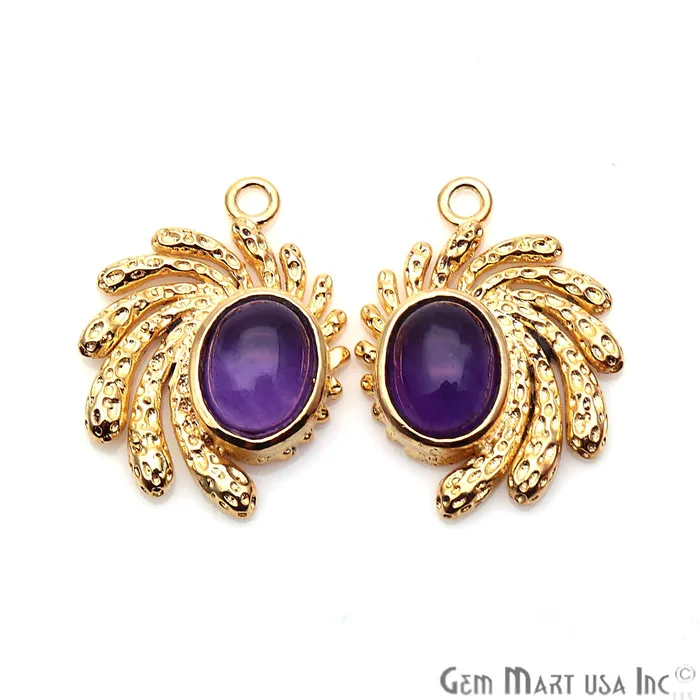 PreStyled Sets GemmartUSA DIY Oval Gemstone 22x16mm Gold Finding Connector 1Pair