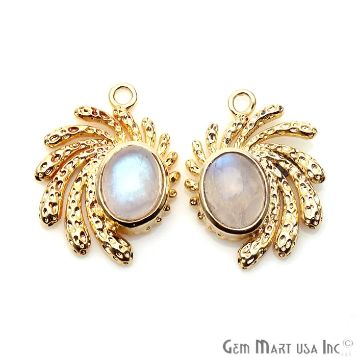 PreStyled Sets GemmartUSA DIY Oval Gemstone 22x16mm Gold Finding Connector 1Pair
