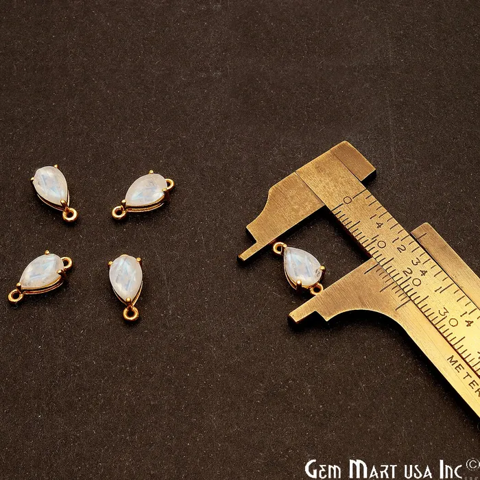 PreStyled Sets GemMartUSA Rainbow Moonstone Prong Setting Gold Plated Flashy Gemstone Connector