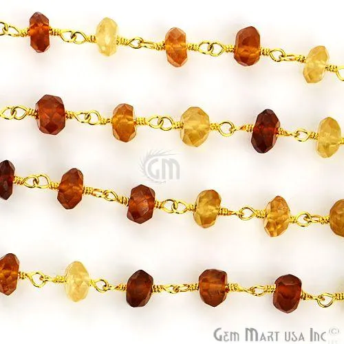 PreStyled Sets Hessonite 56mm Gold Plated Wire Wrapped Beads Rosary Chain GemmartUSA PreStyled Sets Hessonite 56mm Gold Plated Wire Wrapped Beads Rosary Chain GemmartUSA
