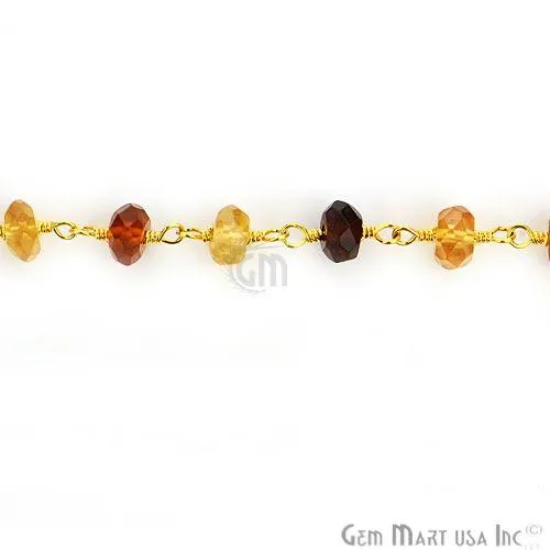 PreStyled Sets Hessonite 56mm Gold Plated Wire Wrapped Beads Rosary Chain GemmartUSA PreStyled Sets Hessonite 56mm Gold Plated Wire Wrapped Beads Rosary Chain GemmartUSA