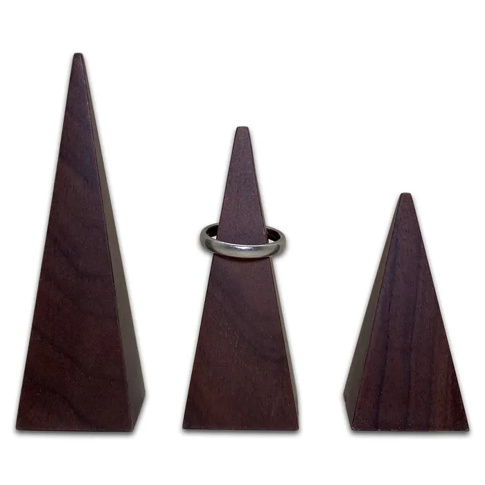 Rings 3 Piece Tiered Wood Pyramid Ring Stand Display JPIDisplay Rings 3 Piece Tiered Wood Pyramid Ring Stand Display JPIDisplay