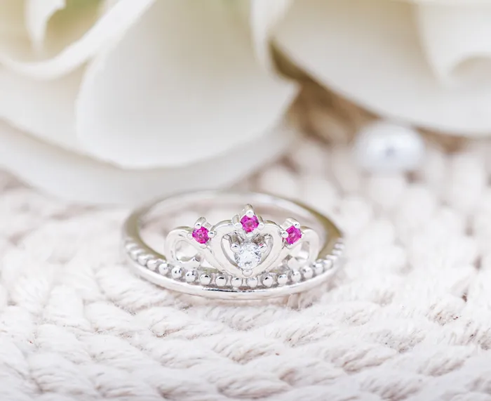 Rings Cherished Moments Jewelry Sterling Silver Tiara Baby Ring with CZs for Kids