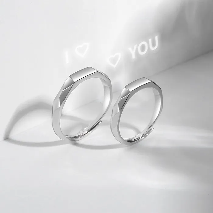 Rings Customized Jewel Couple Adjustable Light Sculpted Ring