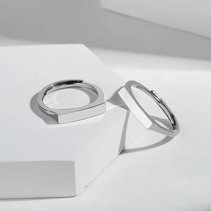 Rings Customized Jewel Couple Adjustable Light Sculpted Ring