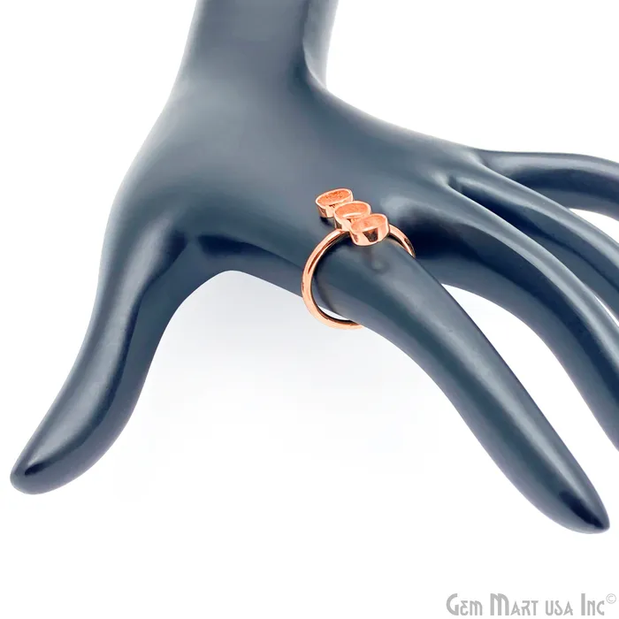 Rings GemMartUSA 3 Stone Bar Round Bezel Cup Blank Ring Rose Gold Plated 5mm Round Stone Slot With Open Backing Ring Setting Rings GemMartUSA 3 Stone Bar Round Bezel Cup Blank Ring Rose Gold Plated 5mm Round Stone Slot With Open Backing Ring Setting