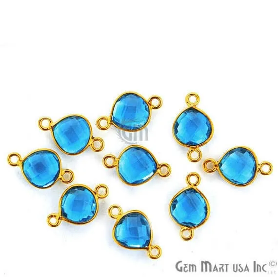 Rings GemmartUSA Blue Topaz Bezel Connector Heart Shape 24K Gold Plated Double Bail Connector Rings GemmartUSA Blue Topaz Bezel Connector Heart Shape 24K Gold Plated Double Bail Connector