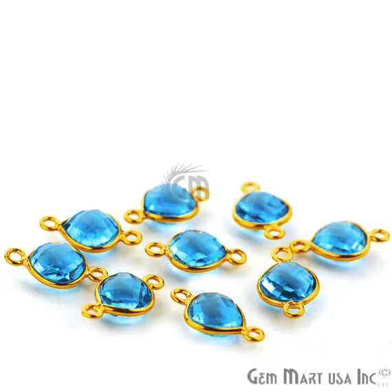 Rings GemmartUSA Blue Topaz Bezel Connector Heart Shape 24K Gold Plated Double Bail Connector Rings GemmartUSA Blue Topaz Bezel Connector Heart Shape 24K Gold Plated Double Bail Connector