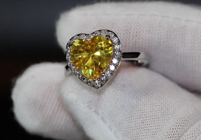 Rings Heart Ring Heart Shaped Ring Heart Shape Ring Diamond Heart Ring Womens Yellow Diamond Ring Engagement Ring Yellow Diamond Ring Lab Diamonds London
