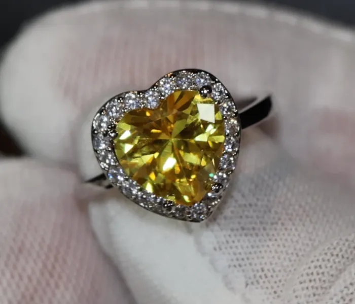 Rings Heart Ring Heart Shaped Ring Heart Shape Ring Diamond Heart Ring Womens Yellow Diamond Ring Engagement Ring Yellow Diamond Ring Lab Diamonds London