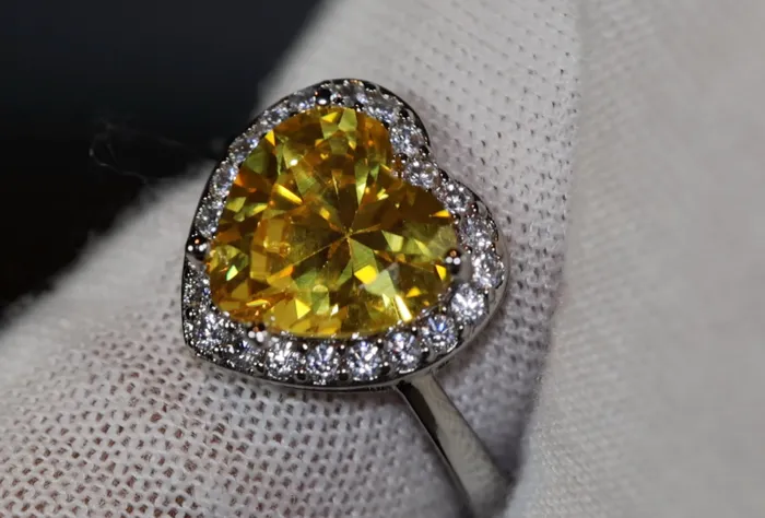 Rings Heart Ring Heart Shaped Ring Heart Shape Ring Diamond Heart Ring Womens Yellow Diamond Ring Engagement Ring Yellow Diamond Ring Lab Diamonds London