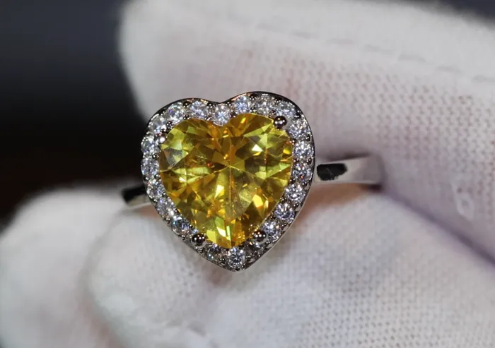Rings Heart Ring Heart Shaped Ring Heart Shape Ring Diamond Heart Ring Womens Yellow Diamond Ring Engagement Ring Yellow Diamond Ring Lab Diamonds London