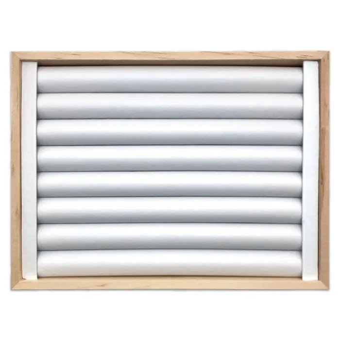 Rings JPIDisplay 9 12 x 7 Wood White Leatherette 8 Roll Ring Display Tray Rings JPIDisplay 9 12 x 7 Wood White Leatherette 8 Roll Ring Display Tray