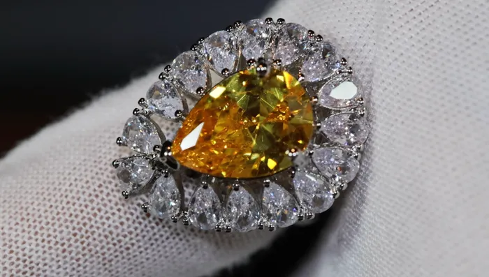 Rings Lab Diamonds London Teardrop Ring Yellow Diamond Ring Yellow Diamond Engagement Ring Pear Shape Ring Pear Engagement Ring Womens Wedding Ring