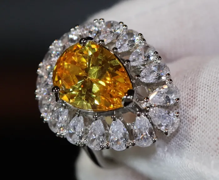 Rings Lab Diamonds London Teardrop Ring Yellow Diamond Ring Yellow Diamond Engagement Ring Pear Shape Ring Pear Engagement Ring Womens Wedding Ring