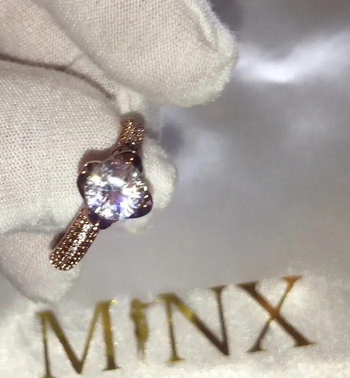 Rings Minx London Big Carat Engagement Ring Rose Gold Engagement Ring Womens Rose Gold Ring Rose Gold Ring Rose Gold Wedding Ring Flower Shape Ring