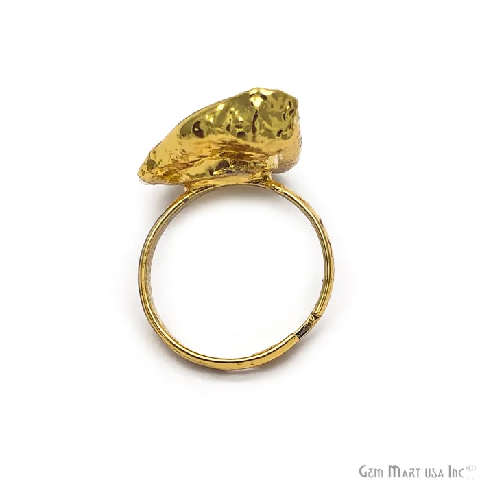 Rings Natural Pearl Gemstone Gold edge Adjustable Ring GemMartUSA