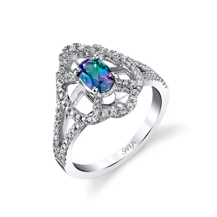 Rings Safiya Jewels Guardian 14K White Gold Natural Alexandrite Ring