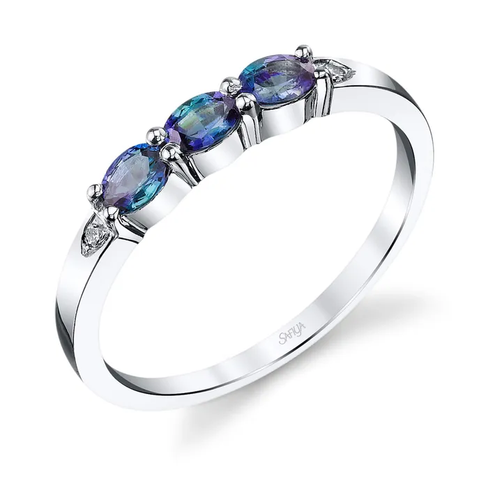 Rings Safiya Jewels Treasured Array 18K White Gold Natural Alexandrite Ring Rings Safiya Jewels Treasured Array 18K White Gold Natural Alexandrite Ring