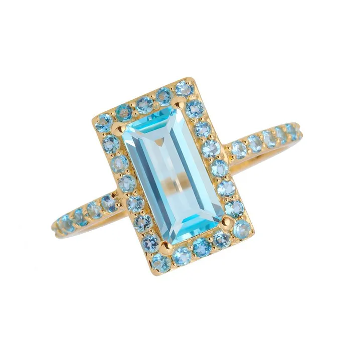 Rings Sky Blue Topaz Swiss Blue Topaz Solid 14K Yellow Gold Wedding Ring Jewelry YoTreasure Rings Sky Blue Topaz Swiss Blue Topaz Solid 14K Yellow Gold Wedding Ring Jewelry YoTreasure
