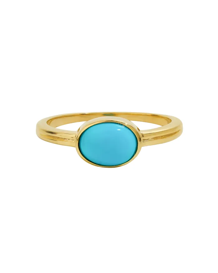 Rings YoTreasure Arizona Turquoise Ring 14k Gold Plated Over 925 Silver Jewelry Rings YoTreasure Arizona Turquoise Ring 14k Gold Plated Over 925 Silver Jewelry