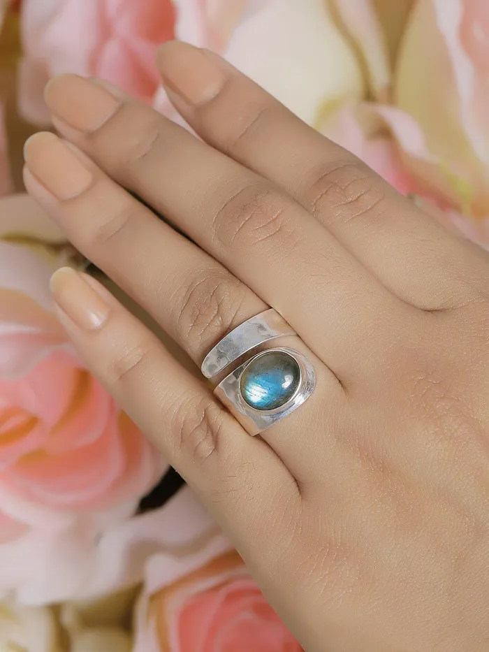 Rings YoTreasure Labradorite Solid 925 Sterling Silver Designer Ring Jewelry