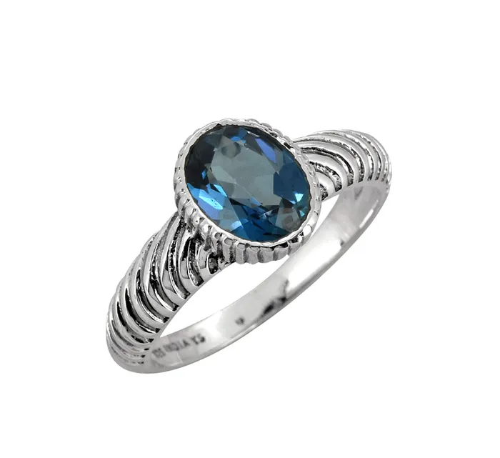 Rings YoTreasure London Blue Topaz 925 Sterling Silver Gemstone Ring
