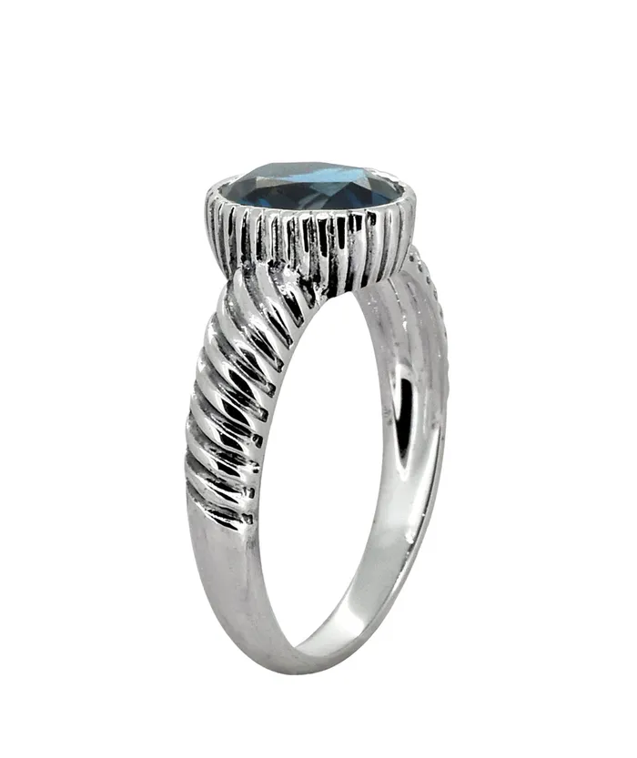 Rings YoTreasure London Blue Topaz 925 Sterling Silver Gemstone Ring