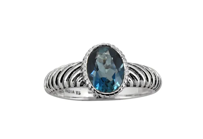 Rings YoTreasure London Blue Topaz 925 Sterling Silver Gemstone Ring